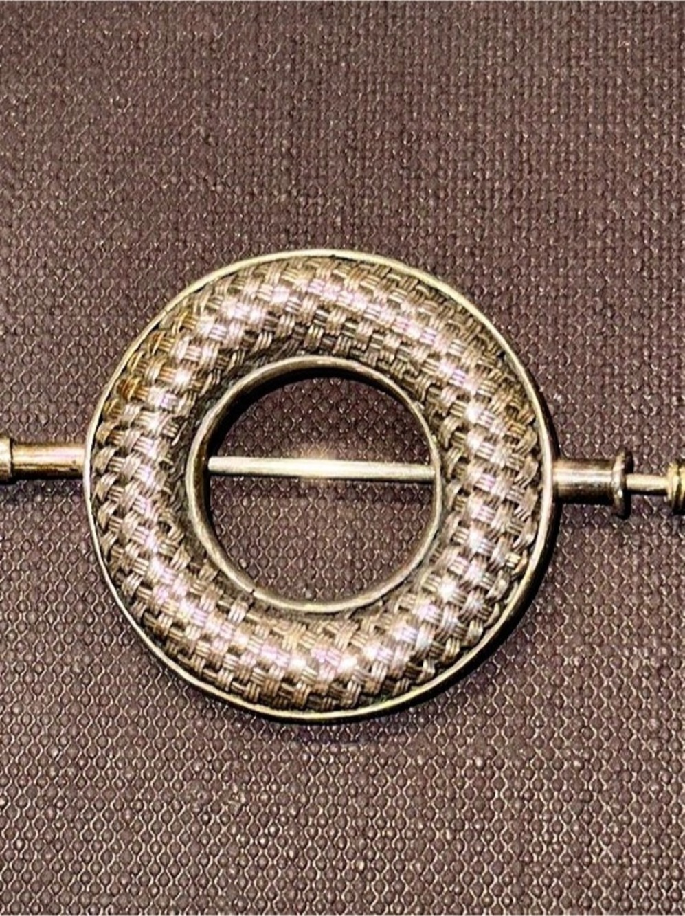 John Hardy Dot Collection Open Circle Scarf Pin Brooch Silver & Gold